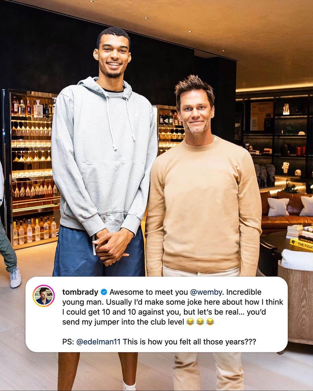 espnのインスタグラム：「Tom Brady and Wemby linked up 🤝  (via @tombrady)」