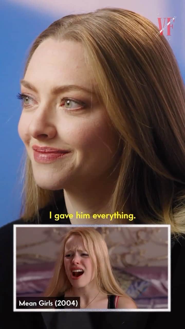 Vanity Fairのインスタグラム：「Being a Karen can have its benefits. Watch Amanda Seyfried break down memorable scenes from ‘Mean Girls,’ ‘Mamma Mia,’ and more at the link in bio.   Note: This interview was conducted prior to the SAG-AFTRA strike.」