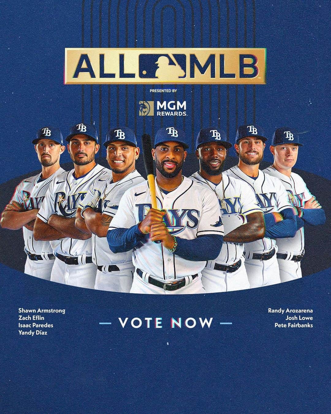 タンパベイ・レイズのインスタグラム：「These Rays are All-MLB nominees 🤩  Hit the link in the bio and let’s get them on the All-MLB Team!」