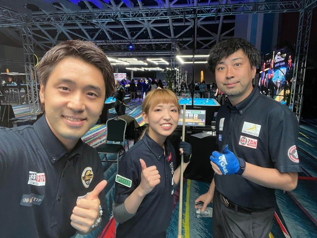 土方隼斗のインスタグラム：「大井プロに勝てて勝者側でベスト32残れました💪 休む間もなくすぐチーム戦で今度仲間で頑張ります‼︎ 1試合目はポルトガルと対戦です！ Go JAPAN🇯🇵  #ビリヤード #世界チーム選手権」