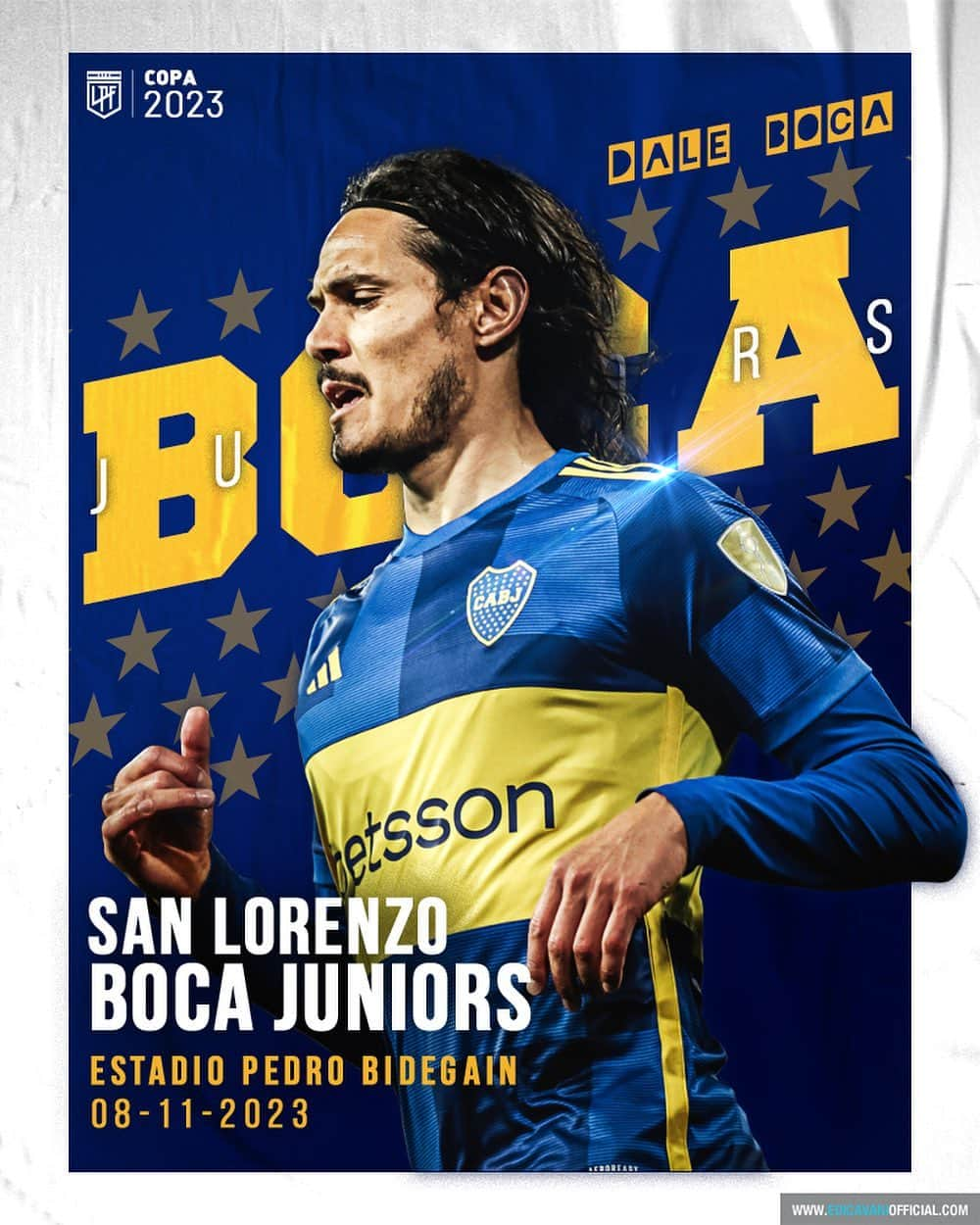 エディンソン・カバーニのインスタグラム：「#DaleBoca 🔵🟡🔵 #CopaDeLaLiga」