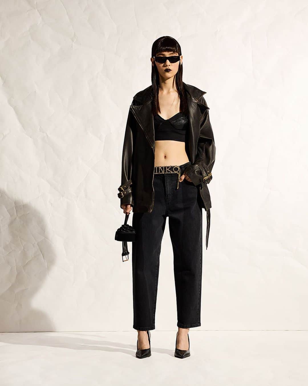 のインスタグラム：「Denim from the future, straight from the #FW23 collection. #PINKO」