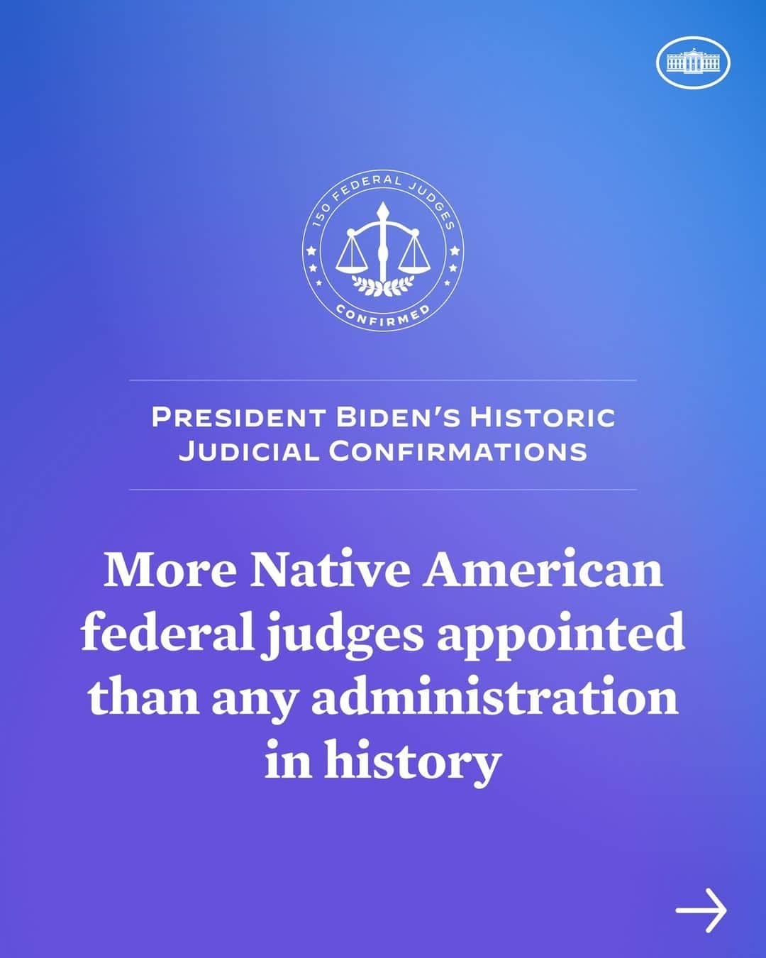 The White Houseさんのインスタグラム写真 - (The White HouseInstagram)「NEW: Last night, President Biden reached a major milestone of 150 confirmed federal judges.  These judges come from diverse professional backgrounds that have been underrepresented on the bench for far too long.  Here are a few additional ways these highly qualified jurists are making history.」11月9日 1時00分 - whitehouse