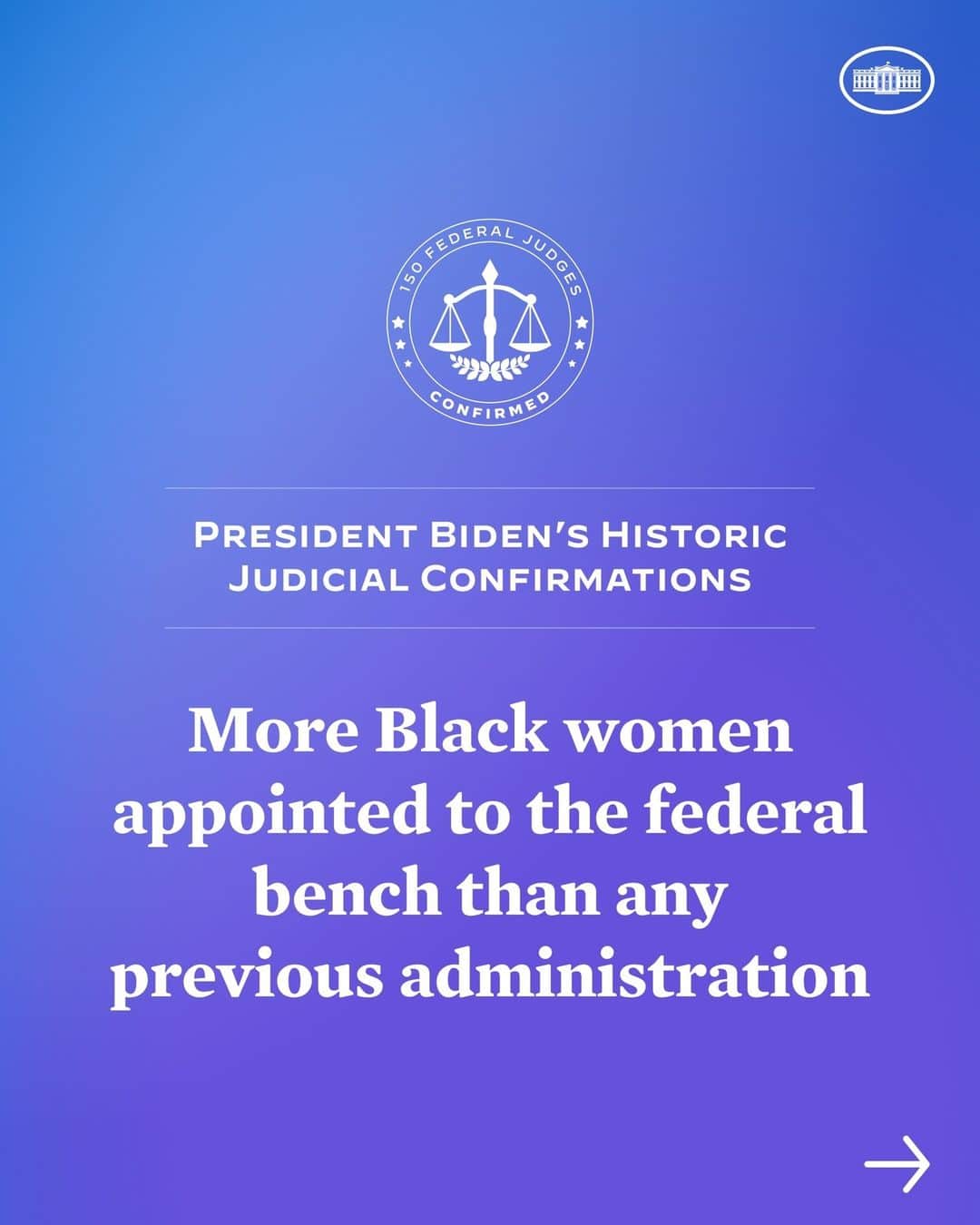 The White Houseさんのインスタグラム写真 - (The White HouseInstagram)「NEW: Last night, President Biden reached a major milestone of 150 confirmed federal judges.  These judges come from diverse professional backgrounds that have been underrepresented on the bench for far too long.  Here are a few additional ways these highly qualified jurists are making history.」11月9日 1時00分 - whitehouse