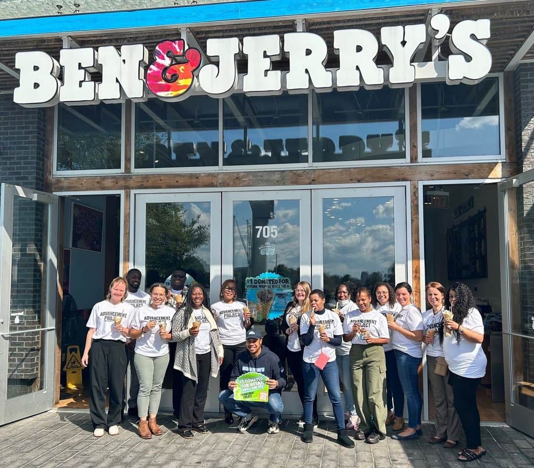 Ben & Jerry'sのインスタグラム：「Thank you, waffle cone lovers! With your help, we raised $100,000 for @advancementproject, which will support their work to end systemic racism and ensure a just and equitable future for everyone. Now that’ll do a Waffle Lotta Good!  Learn more about their important work at the link in our bio!」
