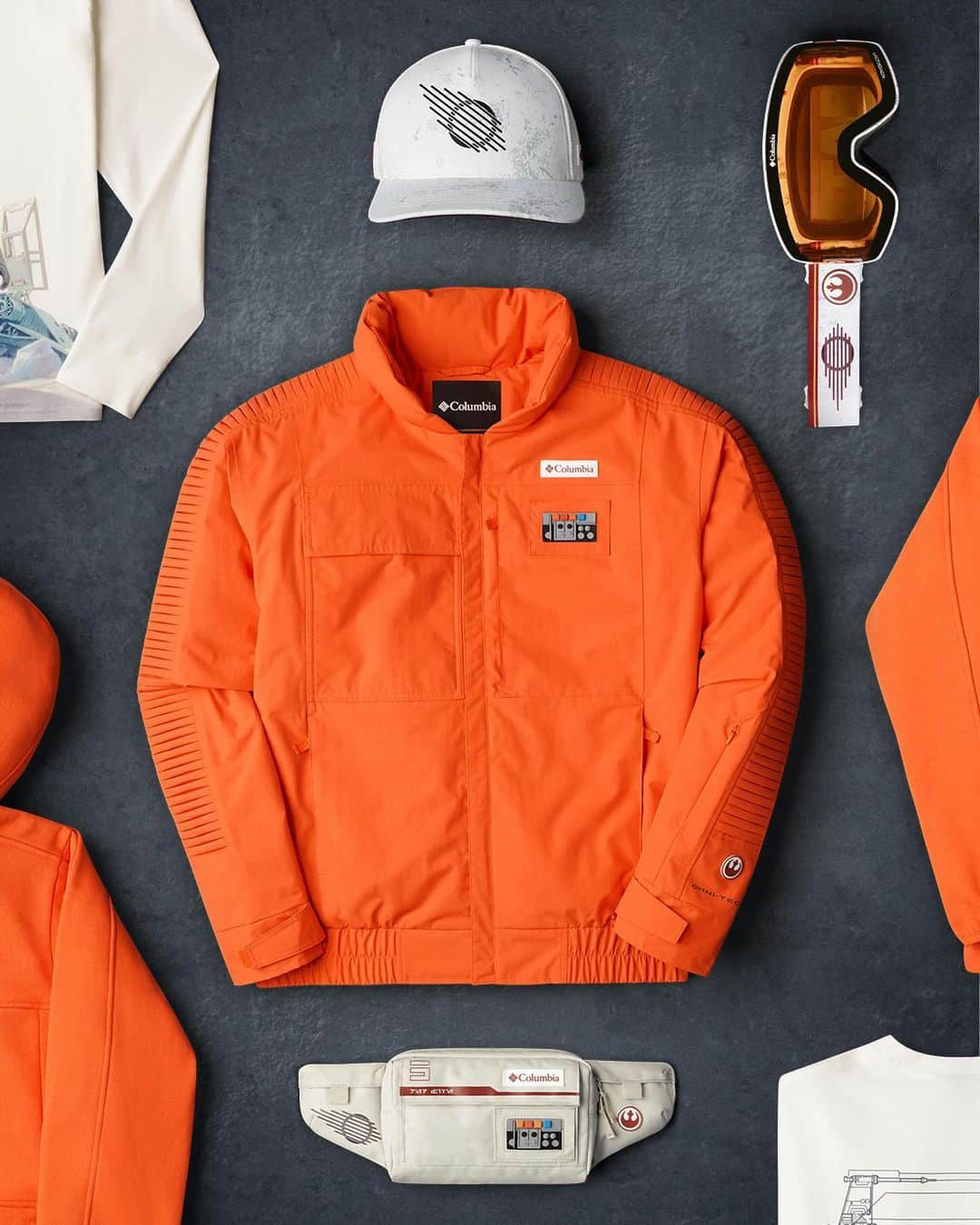 コロンビアのインスタグラム：「Inspired by Luke Skywalker and his iconic flight suit, our new @starwars gear will have you ready to take on the Empire (and the outdoors). Learn more at Columbia.com/StarWars」