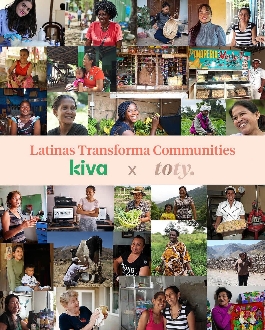 ソフィア・ベルガラのインスタグラム：「Latinas Transforma Communities! 🧡 Over here at toty, we think it’s so important to contribute back whenever we can. With every purchase of Transforma AHA Serum, you will receive a $25 credit so you can fund a female entrepreneur through @kiva.org   *Promotion available while supplies last」
