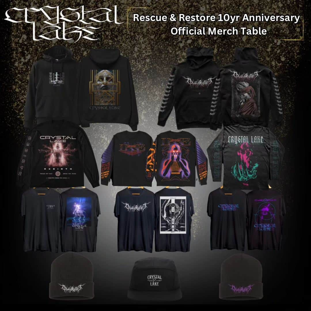 Crystal Lakeさんのインスタグラム写真 - (Crystal LakeInstagram)「Merch table spread for our USA run. Nov 10th - Dec 9th  @AugustBurnsRed @BrandofSacrificemetal @Spiteofficial #CrystalLake」11月9日 2時22分 - crystallake777