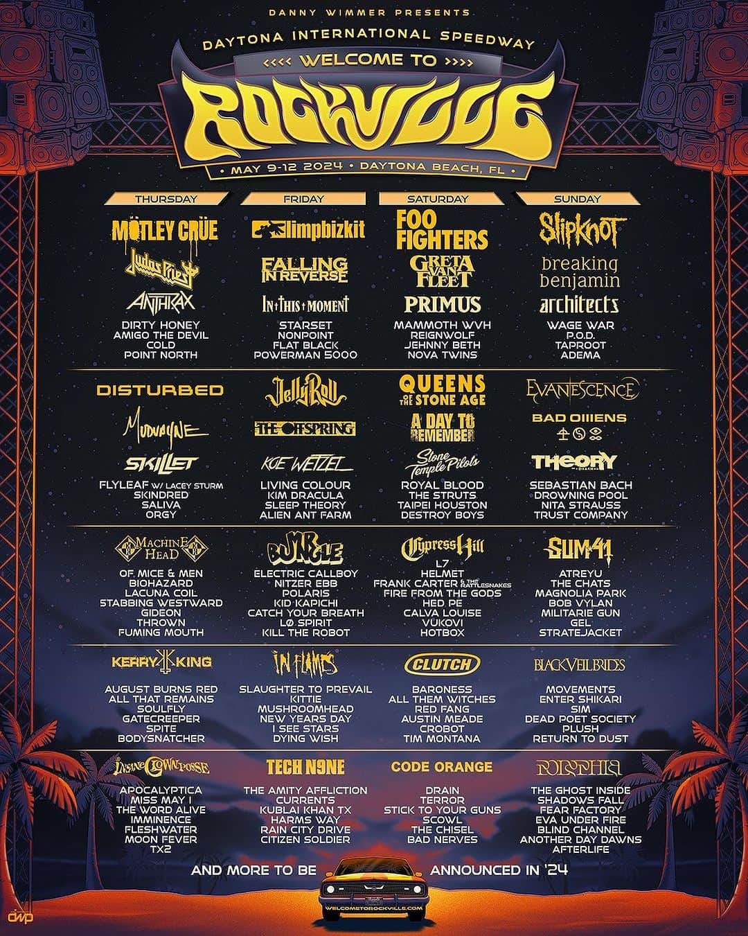 Sum 41のインスタグラム：「This is gonna be a fun one! See you in Daytona Beach for @welcometorockville 2024.」