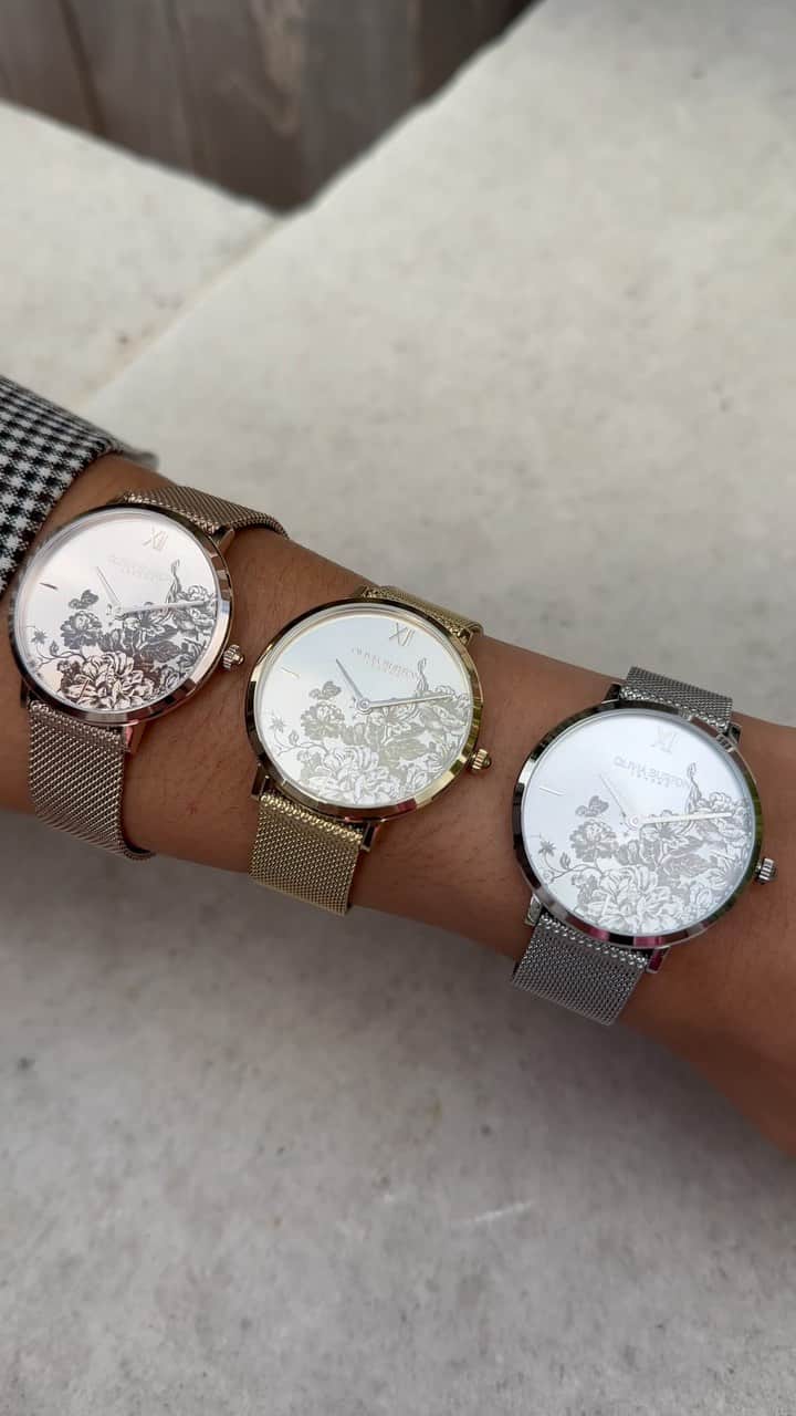 Olivia Burtonのインスタグラム：「Introducing our Floral Blooms collection.  Inspired by the glorious English countryside, our sophisticated floral timepiece strikes the perfect balance between artistic and contemporary with its intricate floral design.  Shop online or in-store.  #OliviaBurtonLondon #NewCollection #womenswatches」