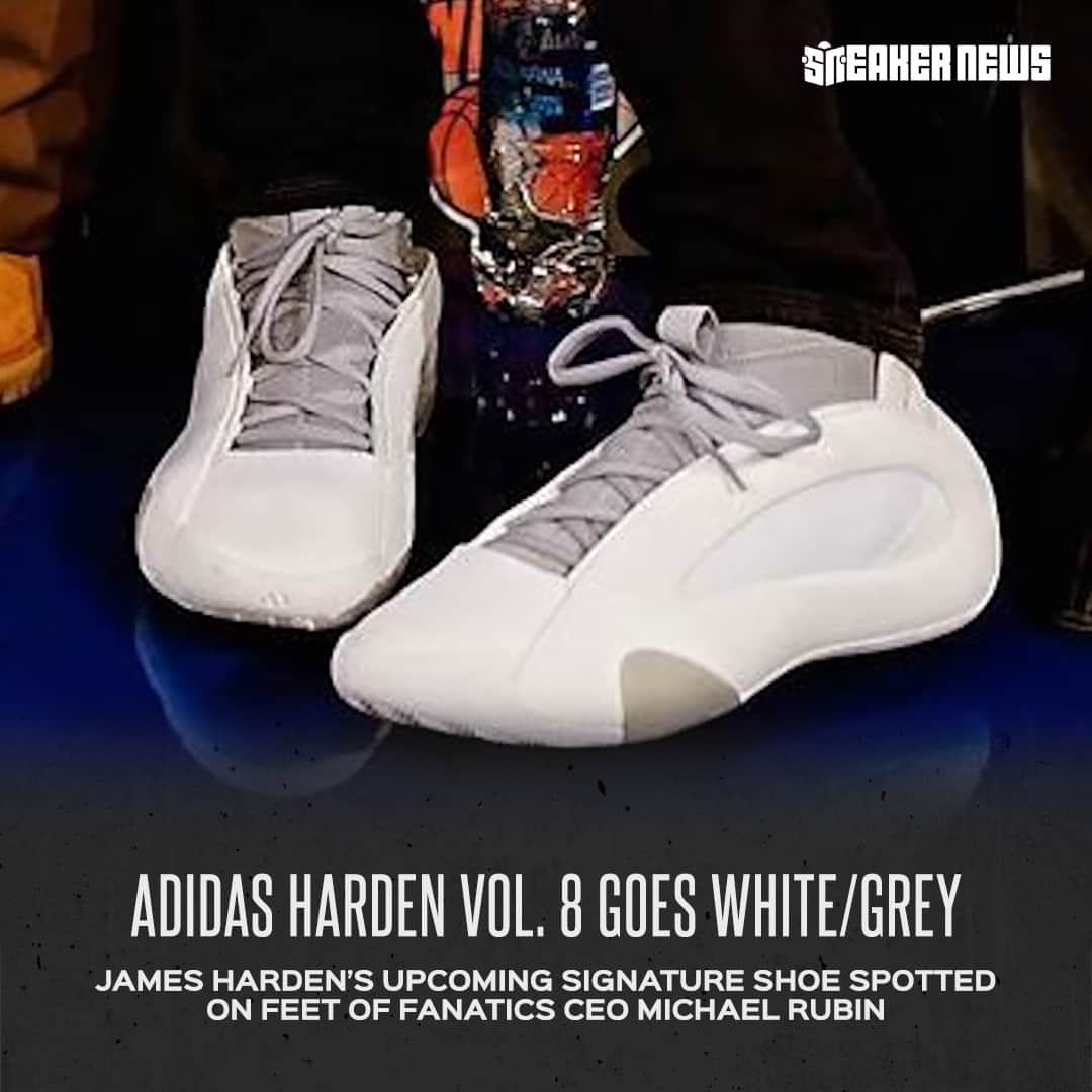 Sneaker Newsさんのインスタグラム写真 - (Sneaker NewsInstagram)「First impression of the adidas Harden Vol. 8? A new white/grey colorway has been spotted on the feet of Fanatics CEO Michael Rubin.⁠ ⁠ LINK IN BIO for a full timeline of the adidas Harden Vol. 8.」11月9日 3時30分 - sneakernews