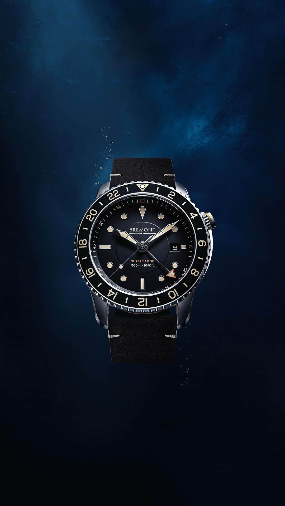 ブレモンのインスタグラム：「Introducing the NEW S502  The ultimate companion, a mission-ready tool designed to withstand any adventure. The Supermarine S502, with its GMT function, 50-hour power reserve, and impressive 500m water resistance, is built to go wherever the adventure takes you.  Find out more at Bremont.com   #Bremont #watches #bremontsupermarine #watchesofinstagram #divewatch #toolwatch #diving #adventure #watchstyle #supermarine」