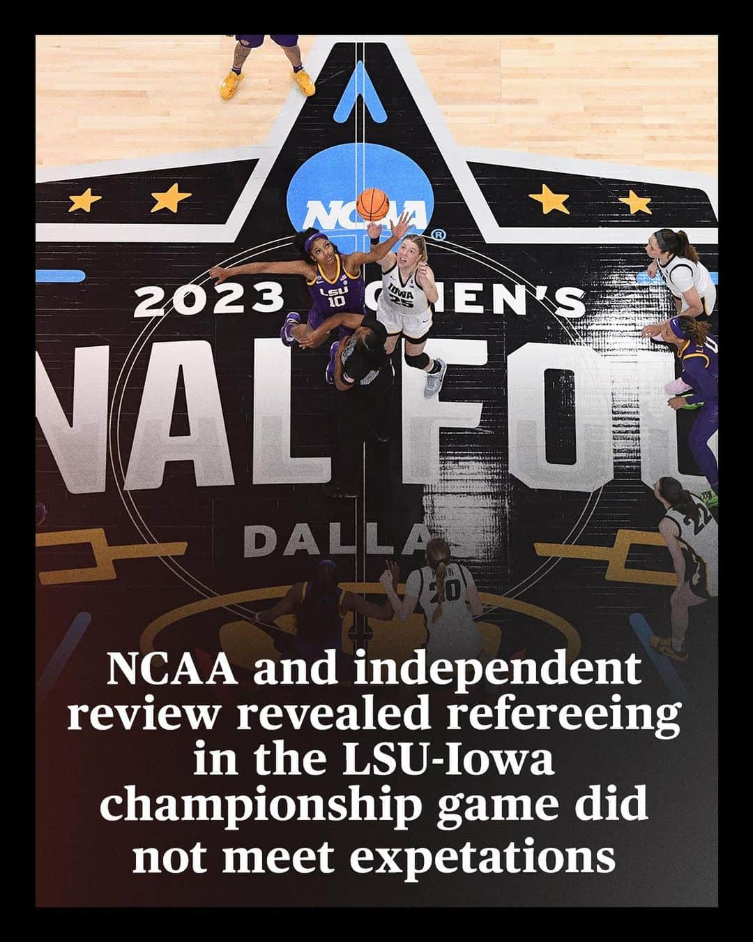 espnさんのインスタグラム写真 - (espnInstagram)「The NCAA noted this review was only about the 2023 NCAA tournament and that individual conferences govern their officials during the regular season.」11月9日 4時10分 - espn