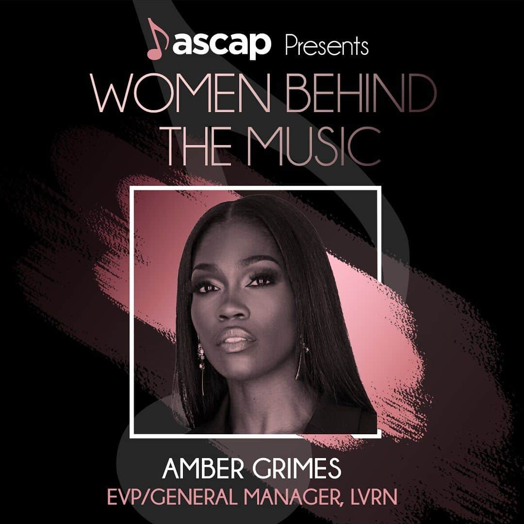 ASCAPのインスタグラム：「ASCAP is elated to honor music industry powerhouse @AmberGrimes at our Women Behind the Music ceremony next week. As the EVP and General Manager of Love Renaissance Records (@LVRNGram)  and a Partner in LVRN MGMT, Grimes is responsible for overseeing the daily operations of the company's divisions and driving marketing strategies for their full roster of artists.   When she's not one of the industry's IT execs, she is advocating for mental health, wellness and mentorship. Here's to you, Amber! 🥂」