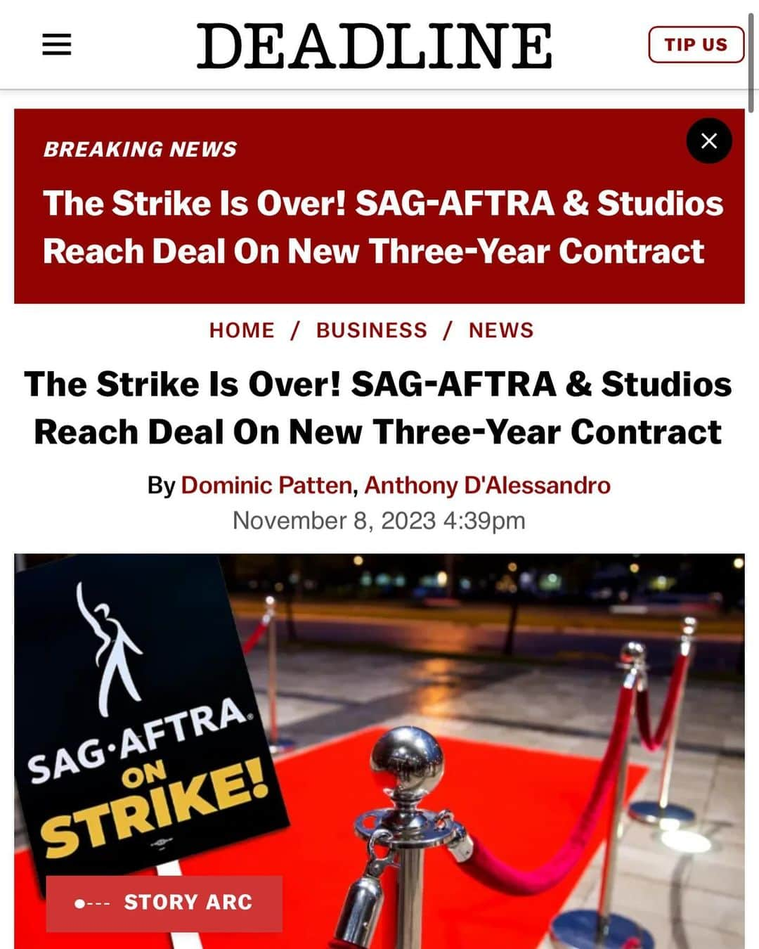 マック・ブラントのインスタグラム：「FUCK YEAH!!  No it’s incumbent on every actor and writer to remember how much this affected @iatse and @teamsters members and how they were there for us. We need to be there for them next year. This is an industry town and we all just showed it!」