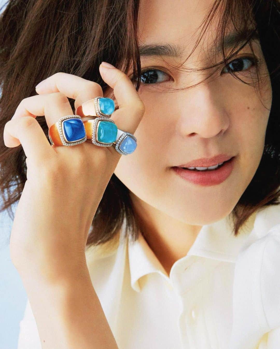 中村アンのインスタグラム：「🩵💙 @fredjewelry for @precious.jp」