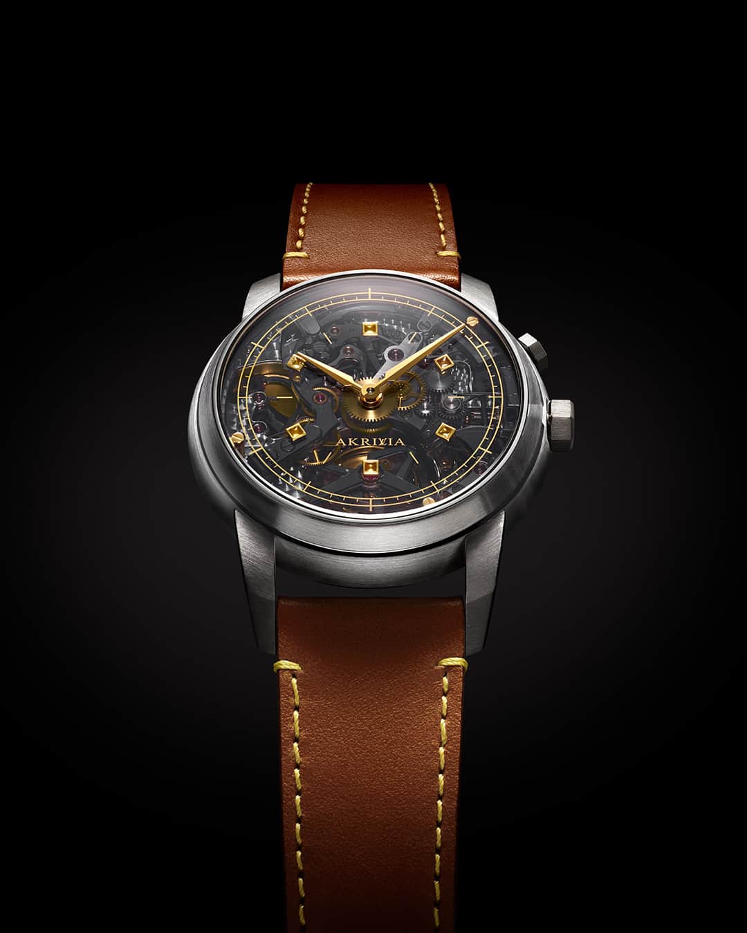 ルイ・ヴィトンのインスタグラム：「Louis Vuitton x AKRIVIA. Introducing an exclusive collaboration between Louis Vuitton and Atelier Akrivia, the LVRR-01 Chronographe à Sonnerie reveals a unique double-faced watch with a one-of-a-kind chiming complication. Housed in a reinterpreted Louis Vuitton Tambour case, a completely new tourbillon movement drives the timepiece – developed by Atelier Akrivia and its founder Rexhep Rexhepi. Discover the creation via link in bio.   #Akrivia #RexhepRexhepi #LVHighWatchmaking #LaFabriqueDuTemps #LouisVuitton」