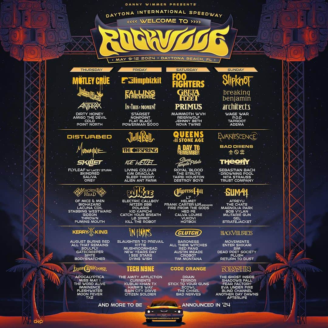 The Amity Afflictionのインスタグラム：「We’re playing @welcometorockville! See you May 10th at Daytona International Speedway.  🎫 Passes on sale now bit.ly/wtr2024」