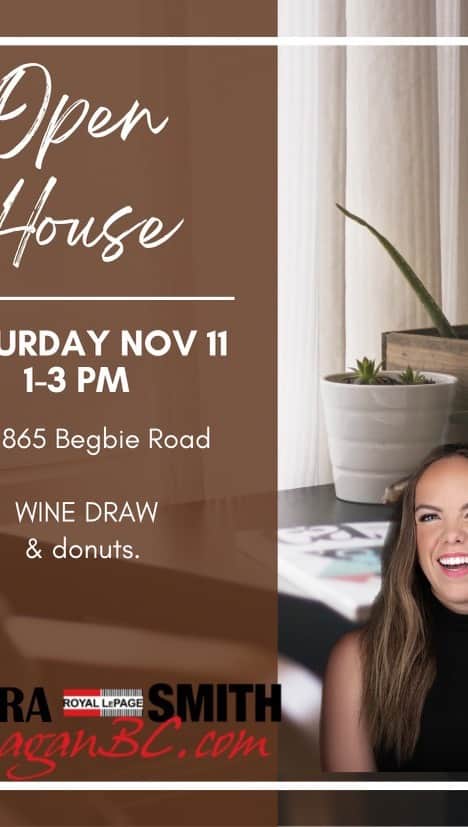 キエラ・スミスのインスタグラム：「Open House!!! #5 1865 Begbie Road. Stunning 4 bed 4 bath for only $989,888.   If you’re on the sidelines waiting to buy a townhome, give me a call to discuss why you should be shopping right now!   Come and see me on Saturday Nov 11 1-3pm. There will be a WINE DRAW!!! and donuts!!   Kierra Smith and Andrew Smith Royal LePage Kelowna 250-300-1114」