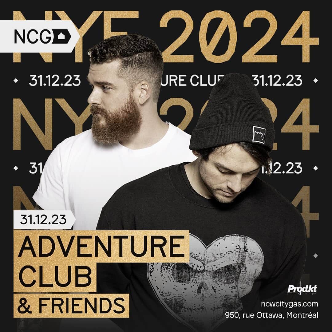 Adventure Clubのインスタグラム：「5, 4, 3, 2, 1... 🎉🥂 The New Year 2024 countdown just started at New City Gas!  ‣ Sun, December 31st ‣ @adventureclub & Friends 🤭  TICKETING INFO 🎫 ‣ Tickets on sale now, head over to the link in bio!   CONTEST ALERT🔔 ‣ TAG your crew and COMMENT your favorite @Adventureclub song ‣ SHARE this post on your story & TAG @newcitygas for your chance to win 4x VIP tickets to NYE 2024. ‣ Winners will be announced Friday morning. Good luck!  -  5, 4, 3, 2, 1... 🎉🥂 Le décompte du nouvel an 2024 est commencer au  New City Gas! ‣ Dim, 31 décembre ‣ @adventureclub & Friends 🤭  INFO BILLETERIE🎫 ‣ Les billets sont en vente dès maintenant, rendez-vous sur notre lien en bio.  ALERTE CONCOURS🔔 ‣ IDENTIFIEZ votre groupe et COMMENTEZ votre chanson préférée de @adventureclub ‣ PARTAGEZ ce post sur votre story et IDENTIFIEZ @newcitygas pour avoir une chance de gagner 4 billets VIP pour NYE 2024. ‣ Les gagnants seront annoncés vendredi matin. Bonne chance!」