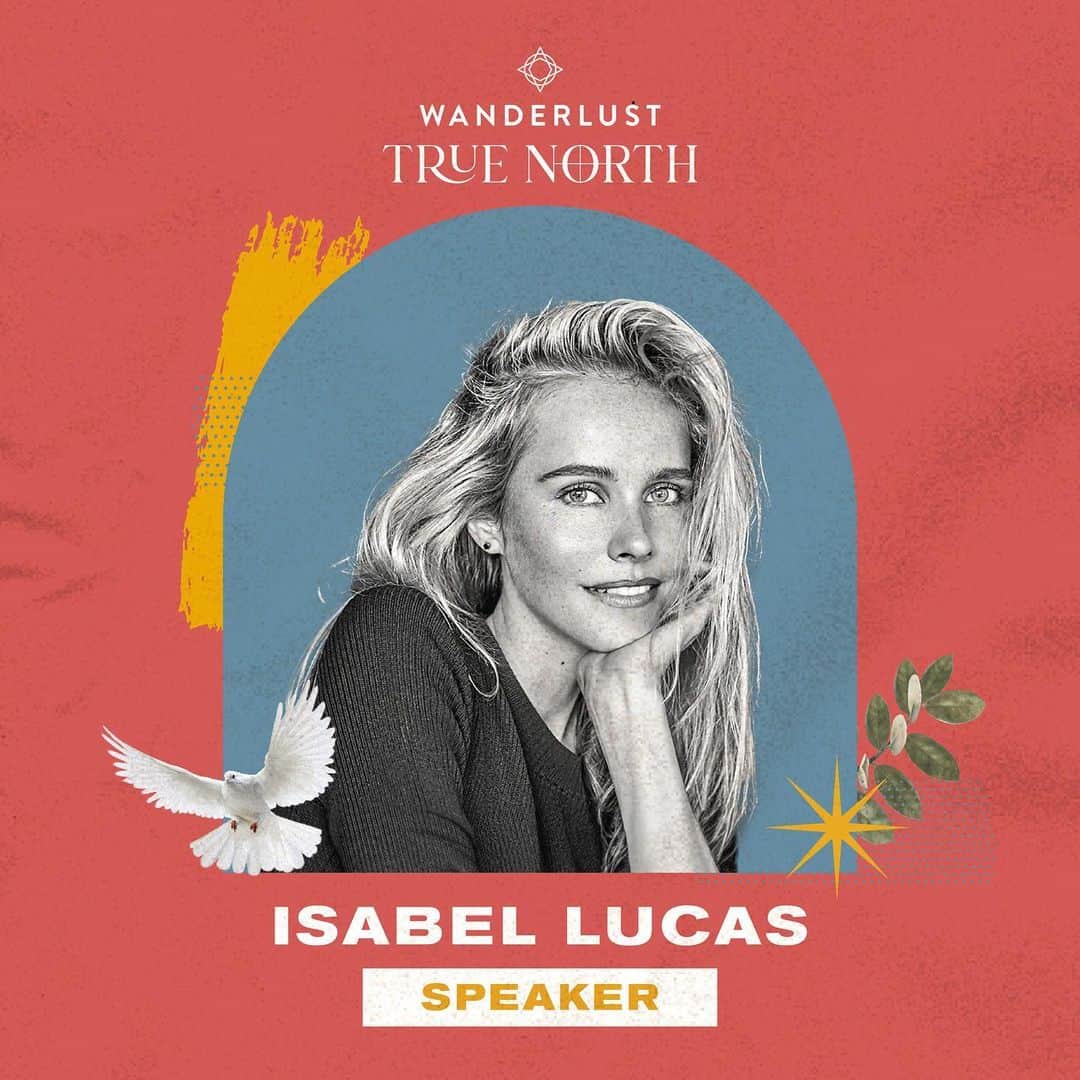 イザベル・ルーカスのインスタグラム：「For those drawn to delve deeper into their empowerment, community, conservation, music, healthy living, mindfulness and meditation… I hope to meet you at this February’s Wanderlust True North - @wanderlustausnz  Touring in beautiful theatres in Melbourne, Sydney, Perth and Adelaide.  @wanderlustausnz pre-sale tickets available today, access code is: ABETTERWORLD.  Community coming together, I look forward to enjoying the ripple effects with you. 🕊  #wanderlust #wanderlust2024 🕊」