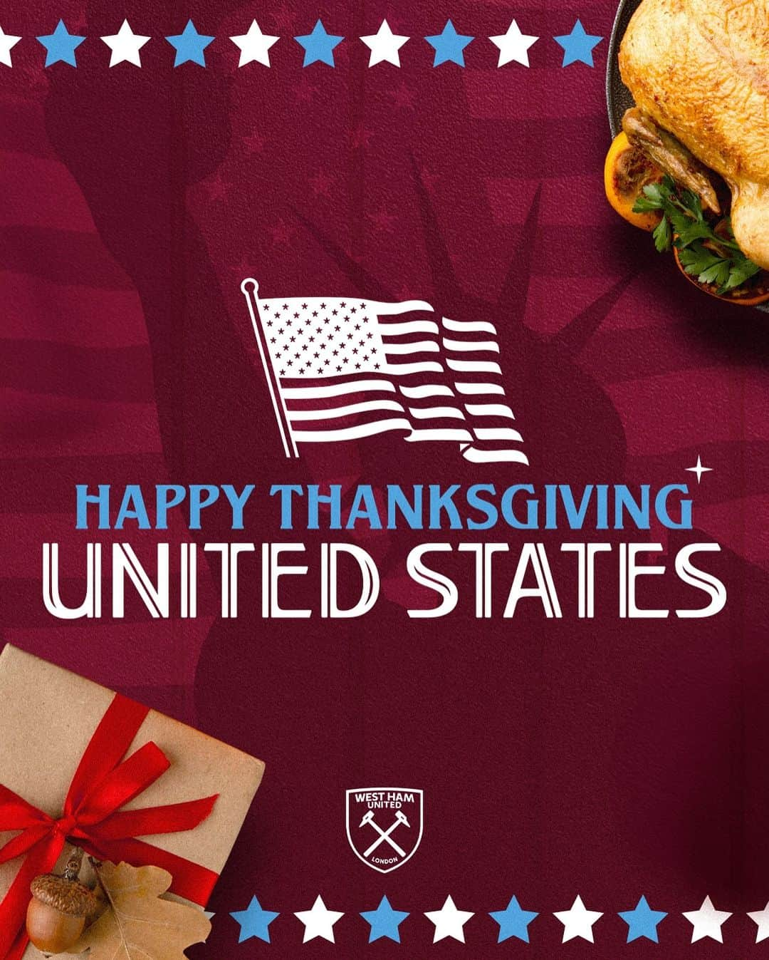 ウェストハム・ユナイテッドFCのインスタグラム：「Happy Thanksgiving to our supporters who celebrate! 🍁」