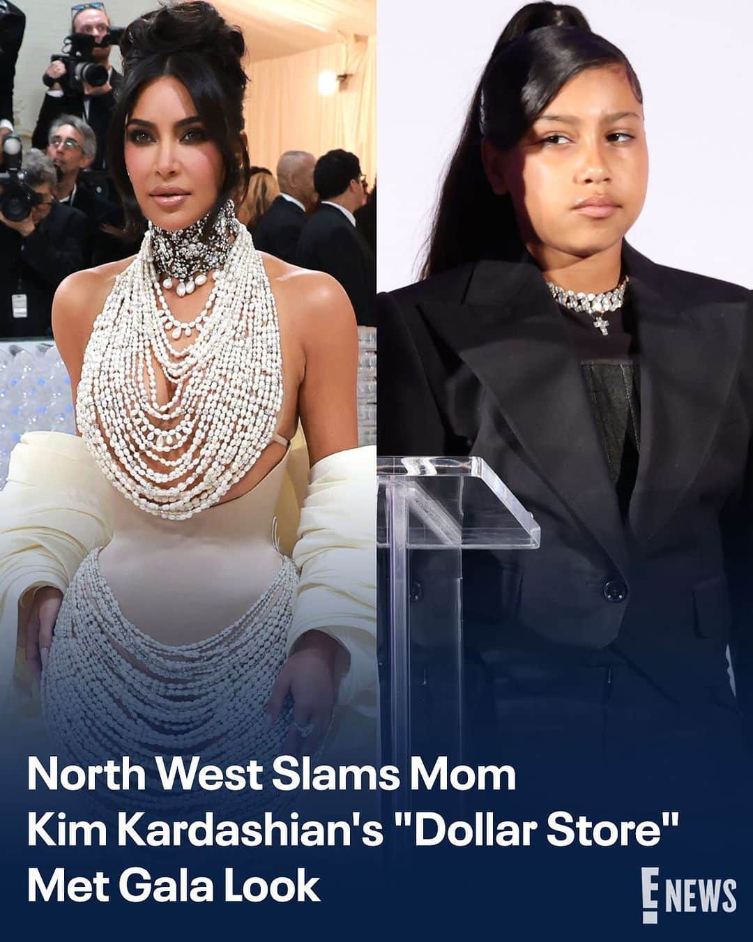 E! Onlineさんのインスタグラム写真 - (E! OnlineInstagram)「No one can humble Kim Kardashian quite like North West. 😭 Keep up with North's unfiltered fashion takes at the link in bio. (📷: Getty)」11月24日 3時01分 - enews