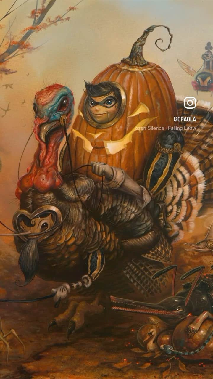 Art Collective Magazineのインスタグラム：「Amazing work from @craola ✨ Happy thanksgiving to you and yours 🖤 • #artnerd」