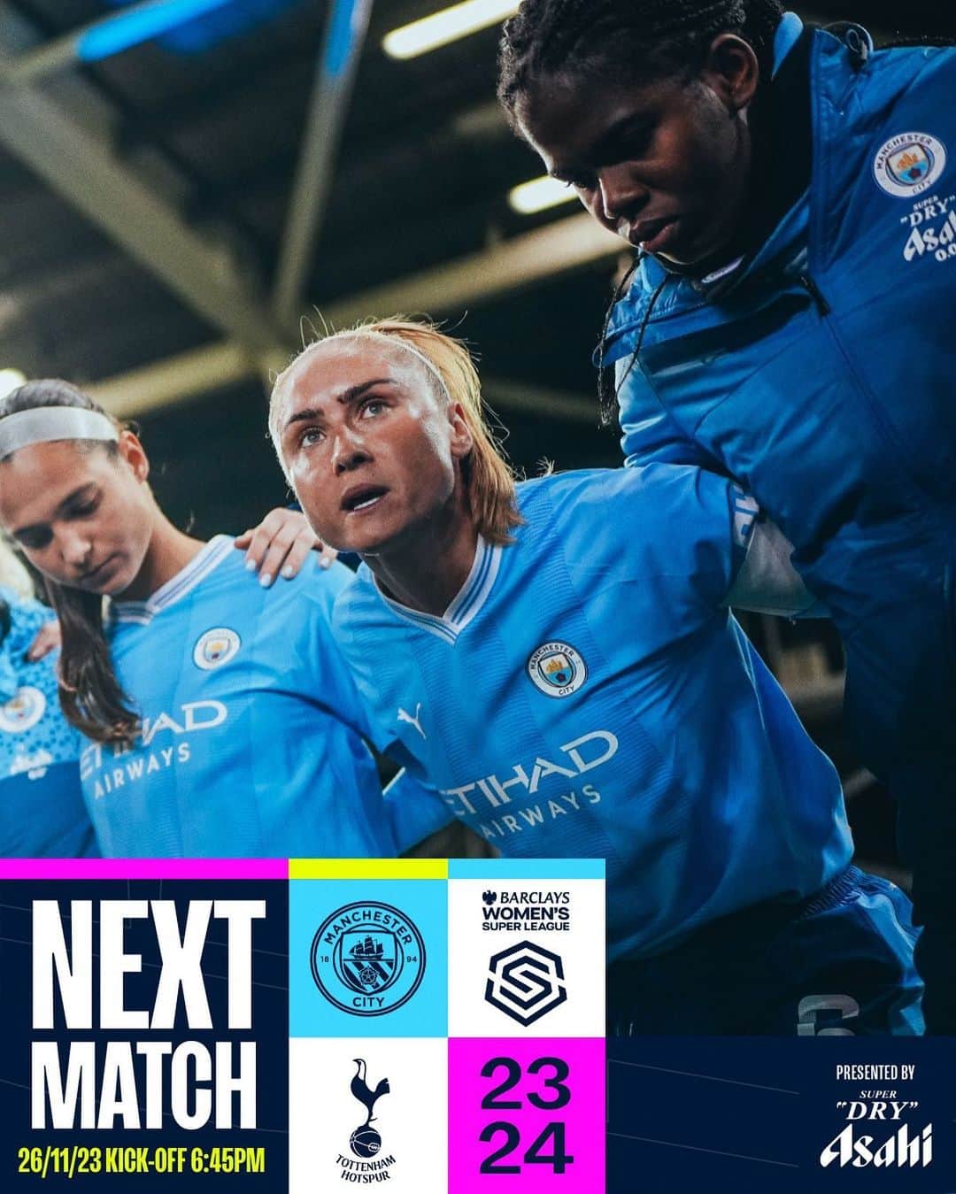 マンチェスター・シティFCのインスタグラム：「Coming up next at the Joie Stadium! 💪  🤝 @asahisuperdry」