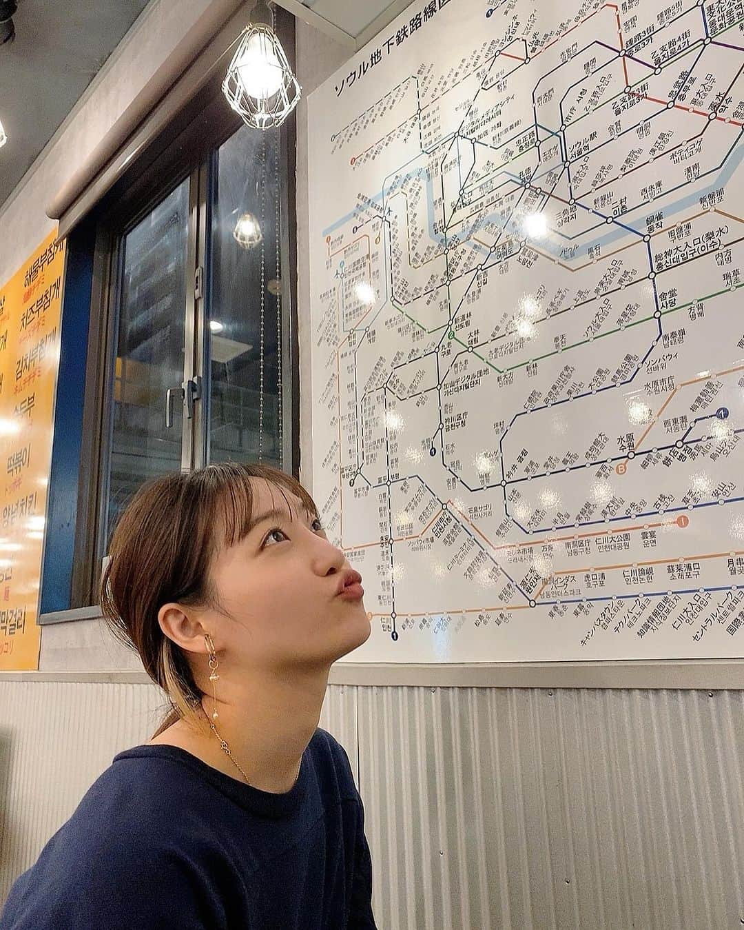 中西悠綺のインスタグラム：「マシッソヨ〜🤤 名古屋やけど韓国行った気分になるお店♥️  在日本名古屋的韓國餐廳〜 內飾就像在韓國一樣🤭」