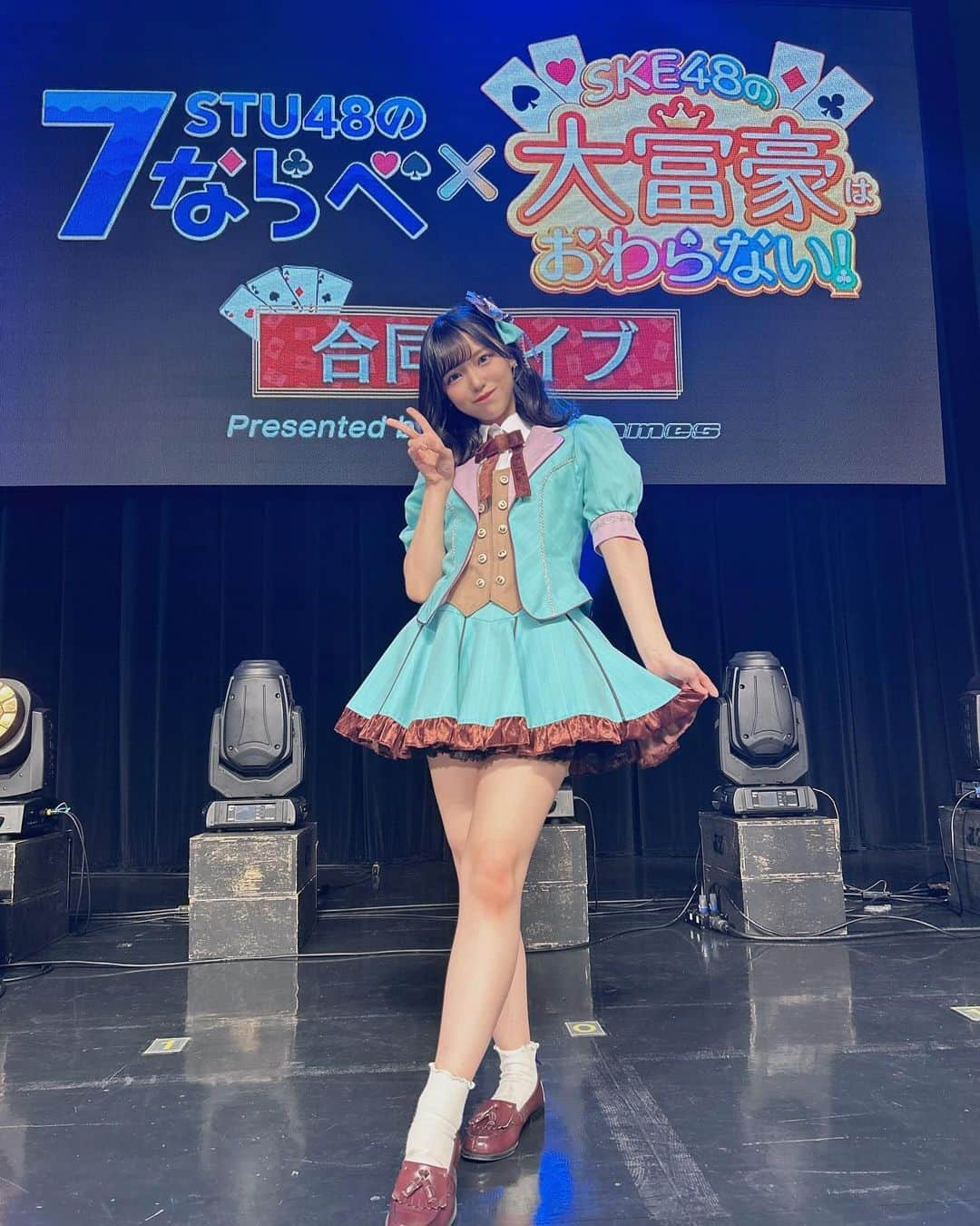 岩田陽菜さんのインスタグラム写真 - (岩田陽菜Instagram)「STU48×SKE48 合同ライブで着れた衣装️🩵  「ウィンブルドンへ連れてって」の水色担当は初めてで、ピンク、黄色は着たことあるのでこれでコンプリート㊗️🎉  オープニングで着た衣装も水色担当でチョコミントみたいでほんとに衣装全部かわいくて着れて幸🥹🍫️🩵  #STU48 #SKE48 さん #衣装 #アイドル #アイドル衣装」11月23日 20時49分 - hina_naso_stu48