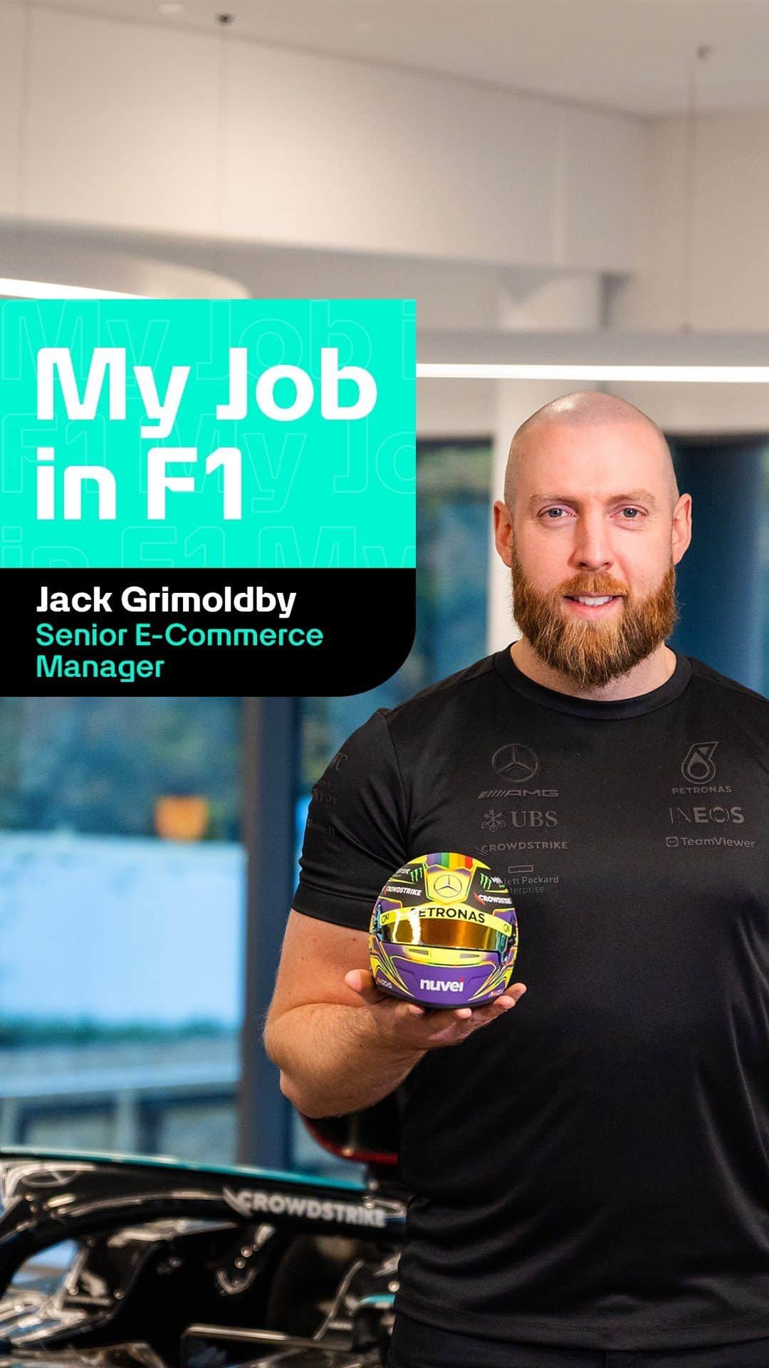 MERCEDES AMG PETRONASのインスタグラム：「Curious to know how we bring teamwear and collectible merch to your fingertips?  Meet Jack and our e-commerce team, the masterminds behind making it all happen! 🤩🔥  Head to our link in bio for the full video and to make the most of our Black Friday deals 🛍️」