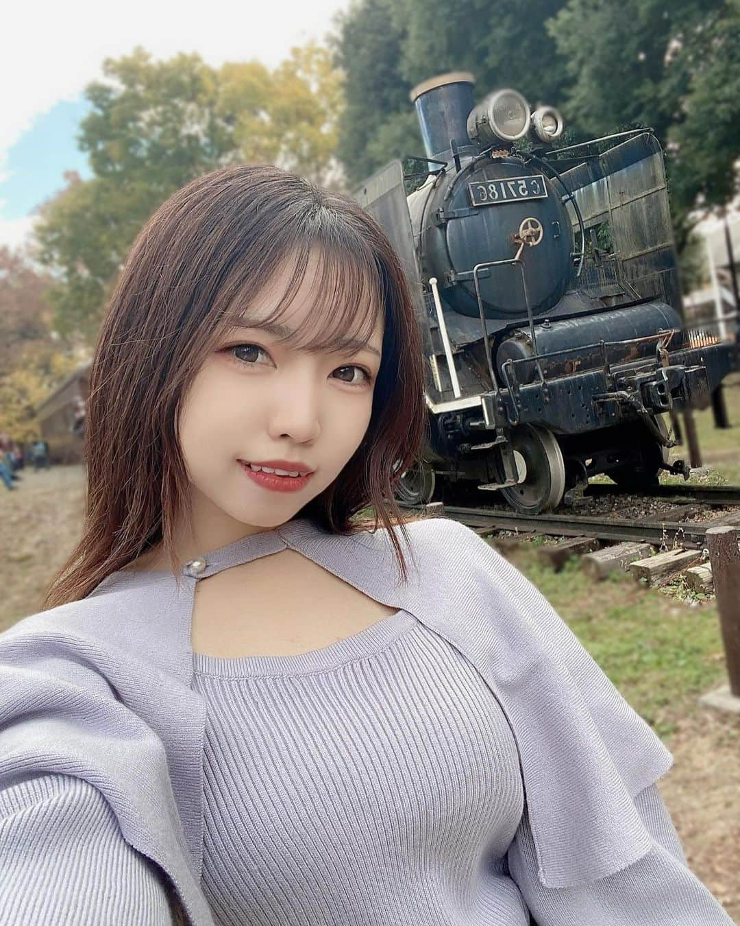 枡川茉衣のインスタグラム：「🚂💓」