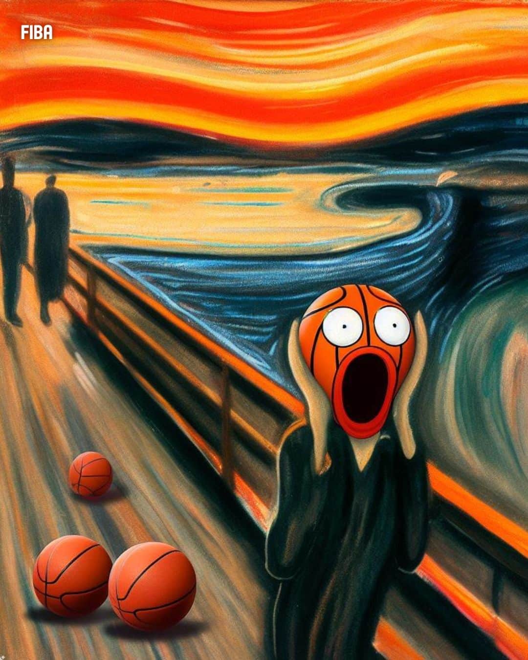 FIBAのインスタグラム：「The most famous paintings of history in basketball theme 🏀 🎨」