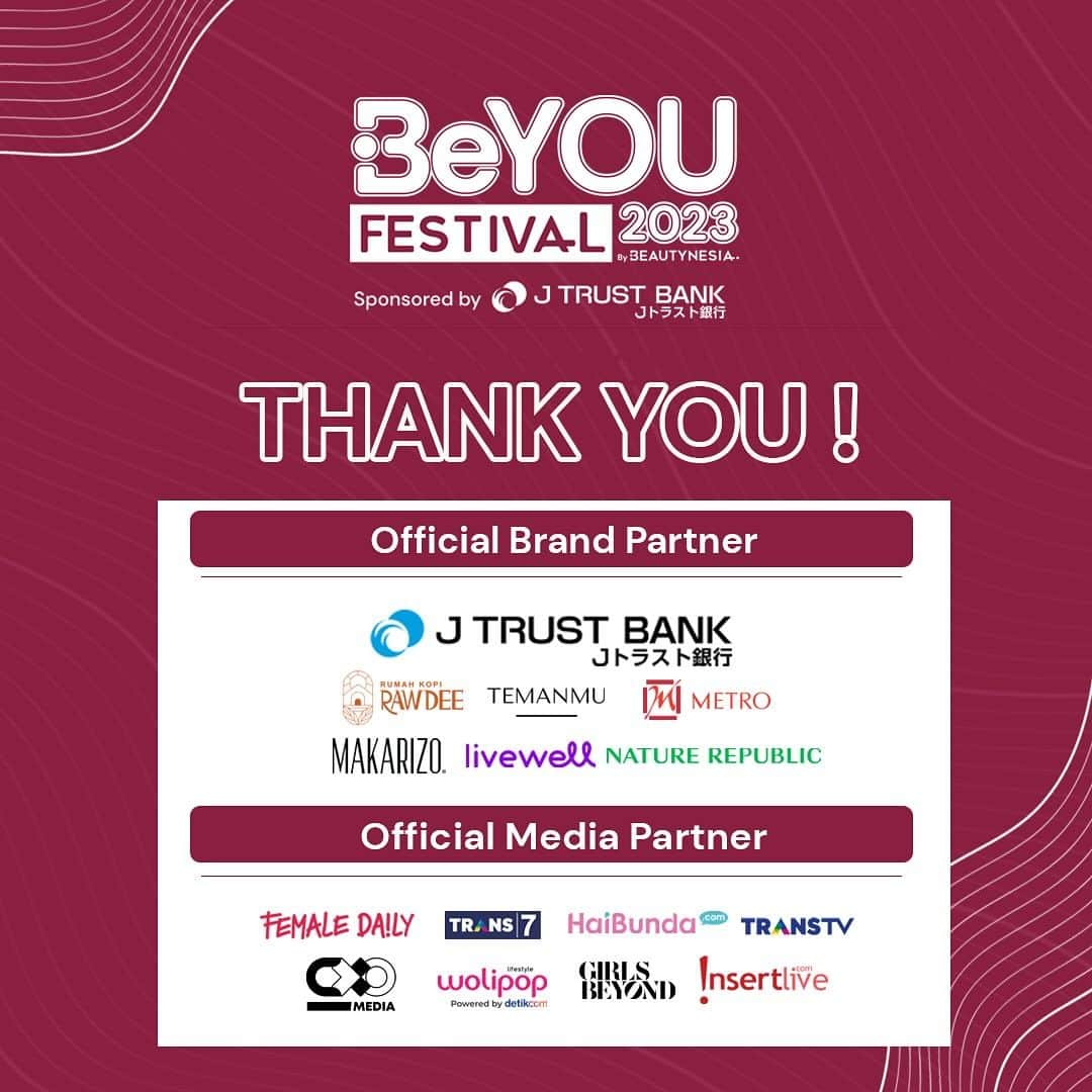 Beauty | Health | Fashionさんのインスタグラム写真 - (Beauty | Health | FashionInstagram)「Hi Beauties, yuk siapkan diri kamu untuk datang ke event Be You Festival Sponsored by @jtrustbank hari Minggu 26 November 2023 yang bertempat di Plaza Sudirman GBK! 🥳 Acara ini FREE ENTRY loh 🤩  Hmmm, kira-kira akan ada kegiatan apa aja sih di sana? 🧐 Nantinya, akan banyak banget activity yang menarik dan tentunya sayang banget nih kalo sampai Beauties  lewatkan,  seperti :  - Morning Pound Fit - YOUr Wellness Expert Talk Show bersama @andira_83 sebagai CEO Livewell Indonesia - YOUr Financial Fit Talk Show bersama kak @kelspatricia dan kak @sufumalinda - Be YOUr True Self Talk Show bersama kak @ayukinan_hamzah sebagai Editor in Chief Beautynesia - Cardio Dance - Booth Activity seperti Mini Golf dan Trampoline Dan ditutup Music Performance by @nadhifbasalamah ✨  Di acara ini juga akan ada booth J Trust Bank yang tentunya banyak activity menarik! Jadi, kalian bisa buka rekening tabungan J Trust Bank sekaligus mengikuti activity yang ada di booth.  Gimanaaa? Seruu banget kan?😍🥰 Kapan lagi kamu bisa olahraga sekaligus dapat ilmu baruu tentang financial, wellness dan love yourself. Kalian juga berkesempatan untuk mendapatkan freebies (selama persediaan masih ada) loh! 🥰🥰  So, Jangan lupa datang dan ramaikan yuk Beauties!  See you! 🫶🏻✨😘 Be the Authentic Next Generation  #BeYouFestival2023」11月23日 23時37分 - beautynesia.id