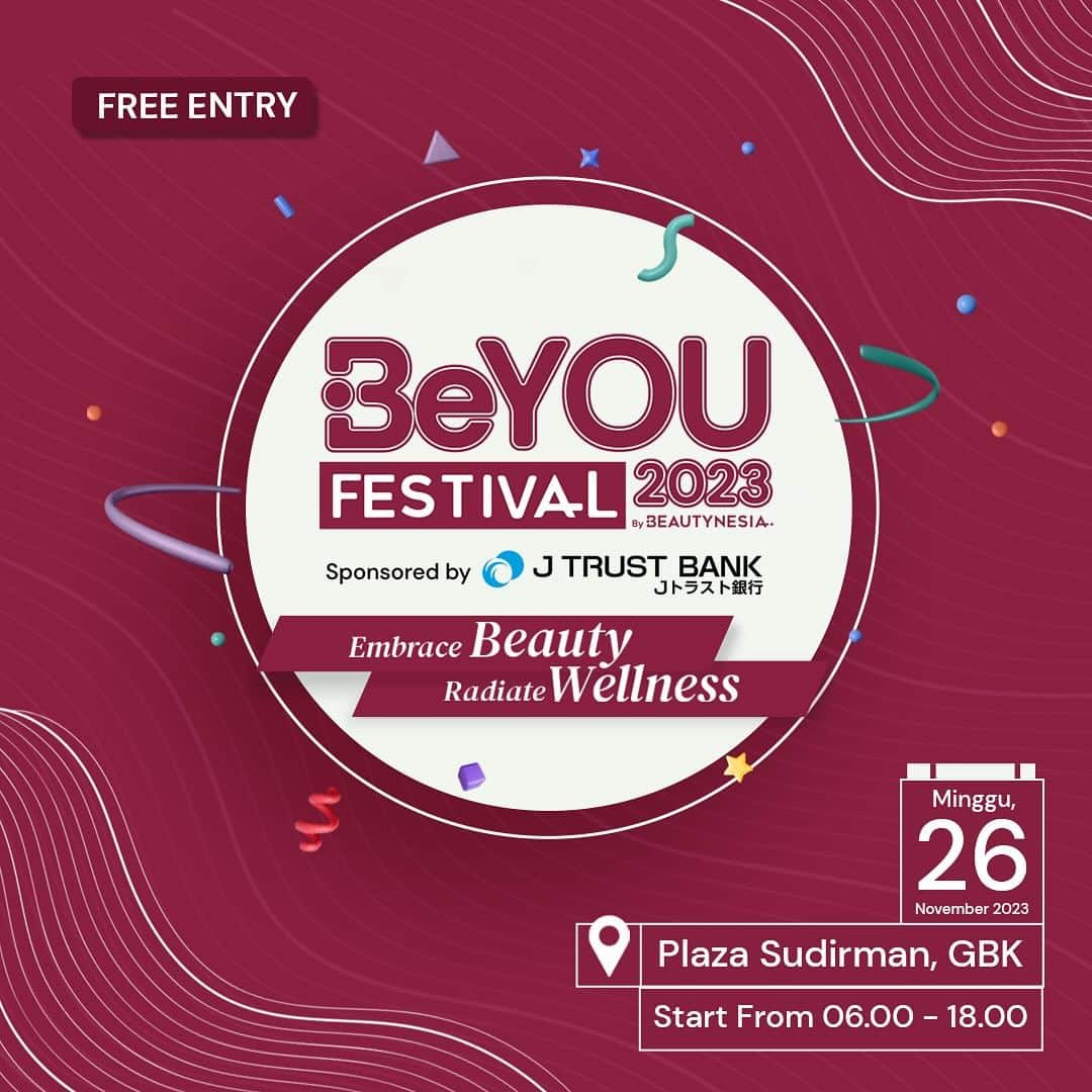 Beauty | Health | Fashionさんのインスタグラム写真 - (Beauty | Health | FashionInstagram)「Hi Beauties, yuk siapkan diri kamu untuk datang ke event Be You Festival Sponsored by @jtrustbank hari Minggu 26 November 2023 yang bertempat di Plaza Sudirman GBK! 🥳 Acara ini FREE ENTRY loh 🤩  Hmmm, kira-kira akan ada kegiatan apa aja sih di sana? 🧐 Nantinya, akan banyak banget activity yang menarik dan tentunya sayang banget nih kalo sampai Beauties  lewatkan,  seperti :  - Morning Pound Fit - YOUr Wellness Expert Talk Show bersama @andira_83 sebagai CEO Livewell Indonesia - YOUr Financial Fit Talk Show bersama kak @kelspatricia dan kak @sufumalinda - Be YOUr True Self Talk Show bersama kak @ayukinan_hamzah sebagai Editor in Chief Beautynesia - Cardio Dance - Booth Activity seperti Mini Golf dan Trampoline Dan ditutup Music Performance by @nadhifbasalamah ✨  Di acara ini juga akan ada booth J Trust Bank yang tentunya banyak activity menarik! Jadi, kalian bisa buka rekening tabungan J Trust Bank sekaligus mengikuti activity yang ada di booth.  Gimanaaa? Seruu banget kan?😍🥰 Kapan lagi kamu bisa olahraga sekaligus dapat ilmu baruu tentang financial, wellness dan love yourself. Kalian juga berkesempatan untuk mendapatkan freebies (selama persediaan masih ada) loh! 🥰🥰  So, Jangan lupa datang dan ramaikan yuk Beauties!  See you! 🫶🏻✨😘 Be the Authentic Next Generation  #BeYouFestival2023」11月23日 23時37分 - beautynesia.id