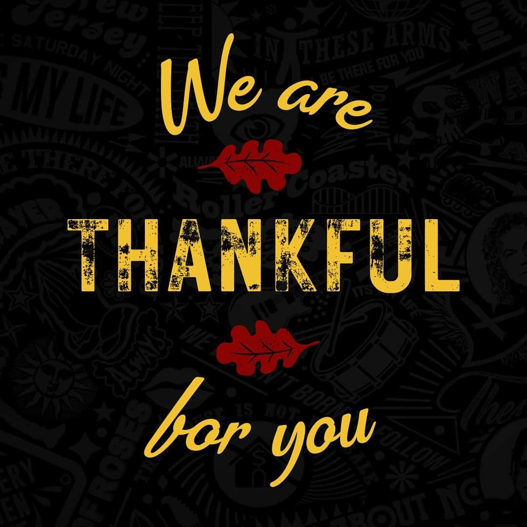 Bon Joviのインスタグラム：「Happy Thanksgiving! 🍁 We are so grateful for each of you year after year. ➡️ Swipe to see who a few of our Bon Jovi family are thankful for this year ❤️」