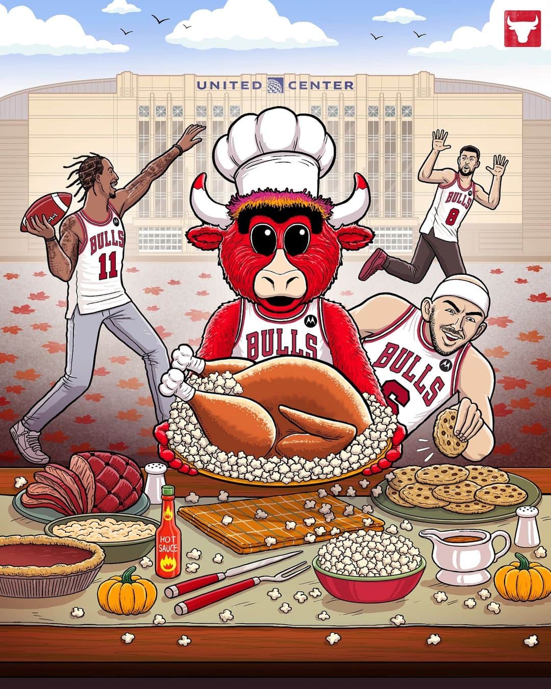 Chicago Bullsのインスタグラム：「Happy Thanksgiving, Bulls Nation ❤️🦃」