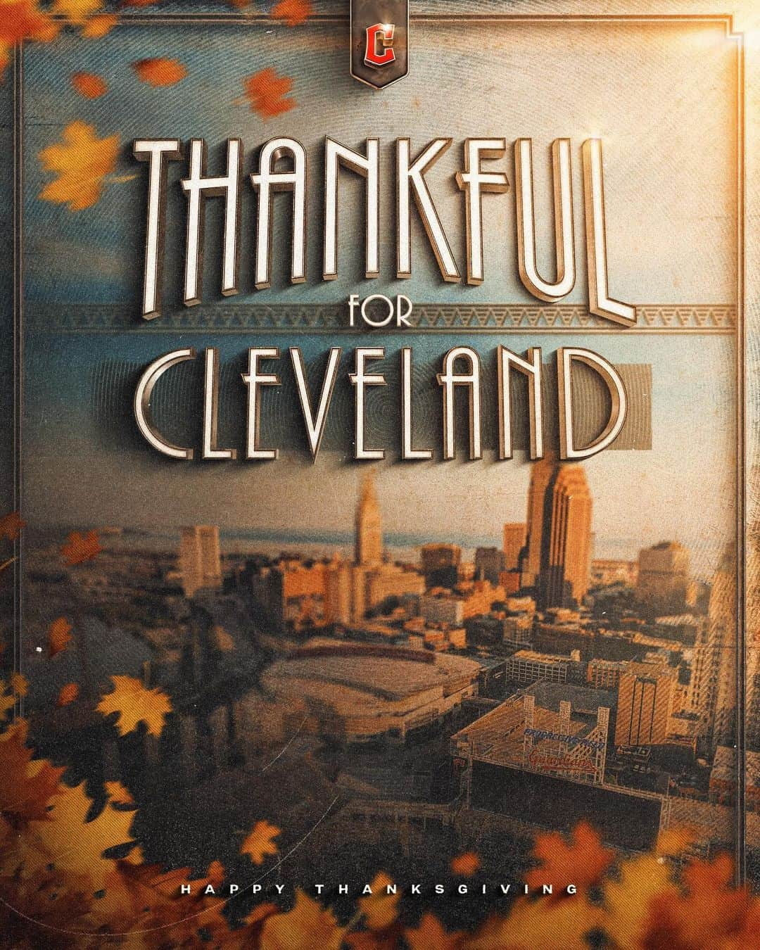 クリーブランド・インディアンスさんのインスタグラム写真 - (クリーブランド・インディアンスInstagram)「The graphic says it all.  Love you, Cleveland! ❤️🧡  #ForTheLand」11月24日 0時00分 - cleguardians