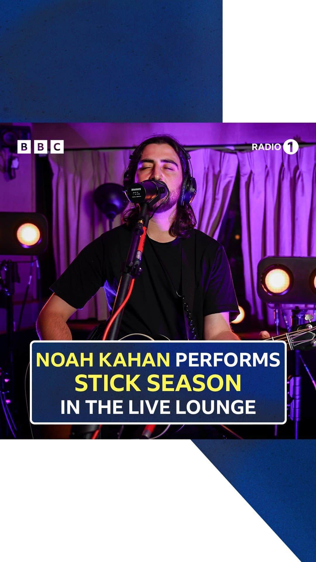 BBC Radioのインスタグラム：「@noahkahanmusic performs ‘stick season’ in the #livelounge 🫶  watch the full performance on @bbciplayer ✨」