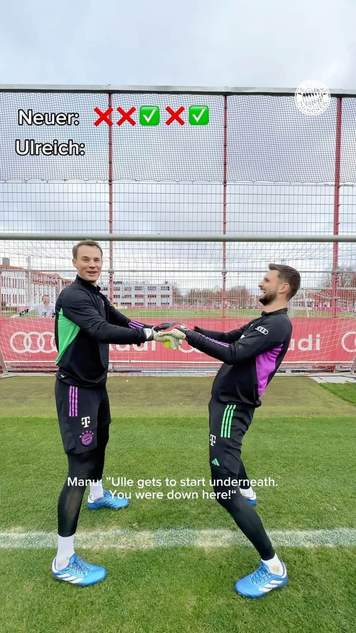 バイエルン・ミュンヘンのインスタグラム：「Our keepers tried the „𝗙𝟭 𝗗𝗿𝗶𝘃𝗲𝗿 𝗿𝗲𝗮𝗰𝘁𝗶𝗼𝗻 𝘁𝗲𝘀𝘁“! 🏎️  How many would you catch? 🎾   #MiaSanMia #FCBayern #F1 @f1」