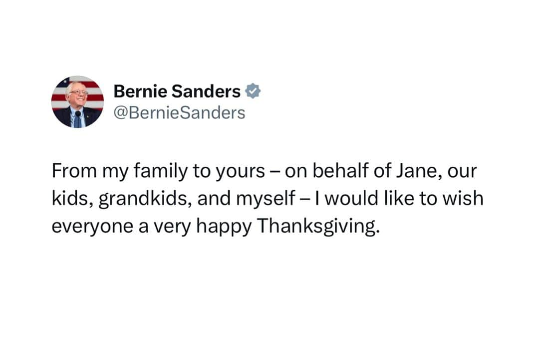 バーニー・サンダースさんのインスタグラム写真 - (バーニー・サンダースInstagram)11月24日 0時57分 - berniesanders