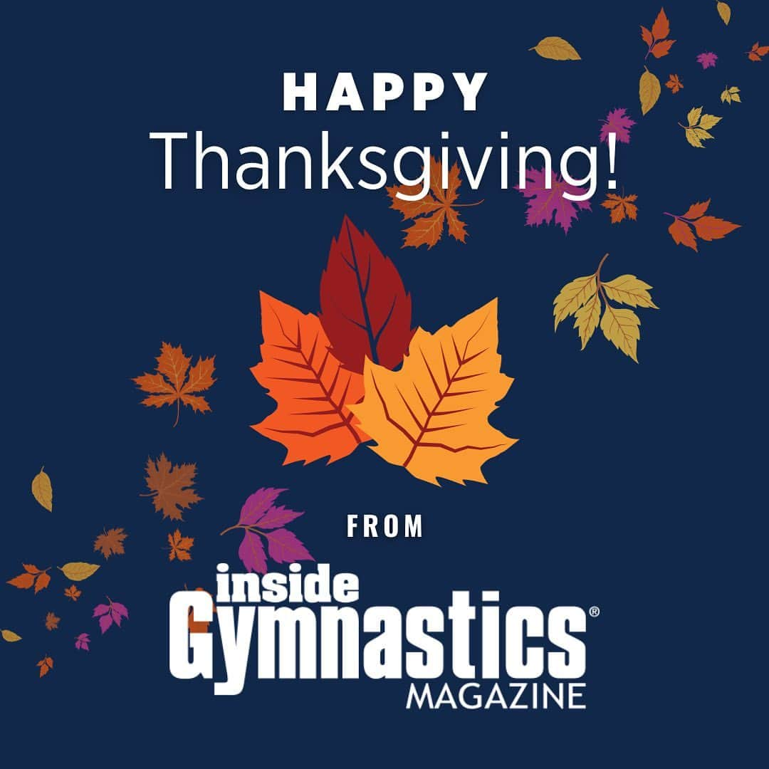 Inside Gymnasticsのインスタグラム：「❤️ HAPPY THANKSGIVING! We’re so grateful for each and every one of YOU! Cheers to a safe & healthy holiday season ✨  #happythanksgivng #gymnastics #insidegym #grateful #thankful」