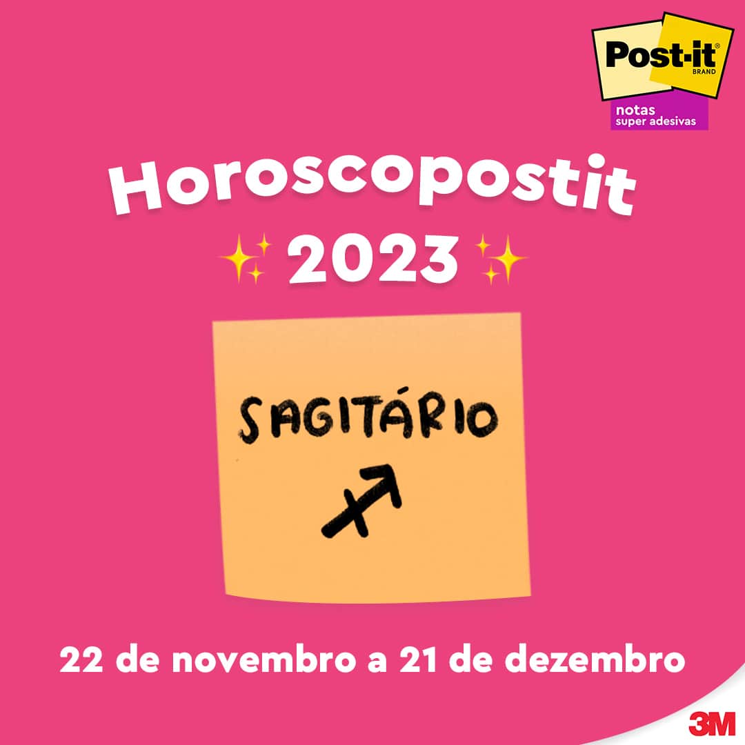 Post-it Brasilのインスタグラム：「Hoje é dia de #Horoscopostit! 🙌🔮✨ Chegou a vez de Sagitário ♐. Marque um amigo sagitariano. #LiberteSuasIdeias #Horoscopo #Signos」