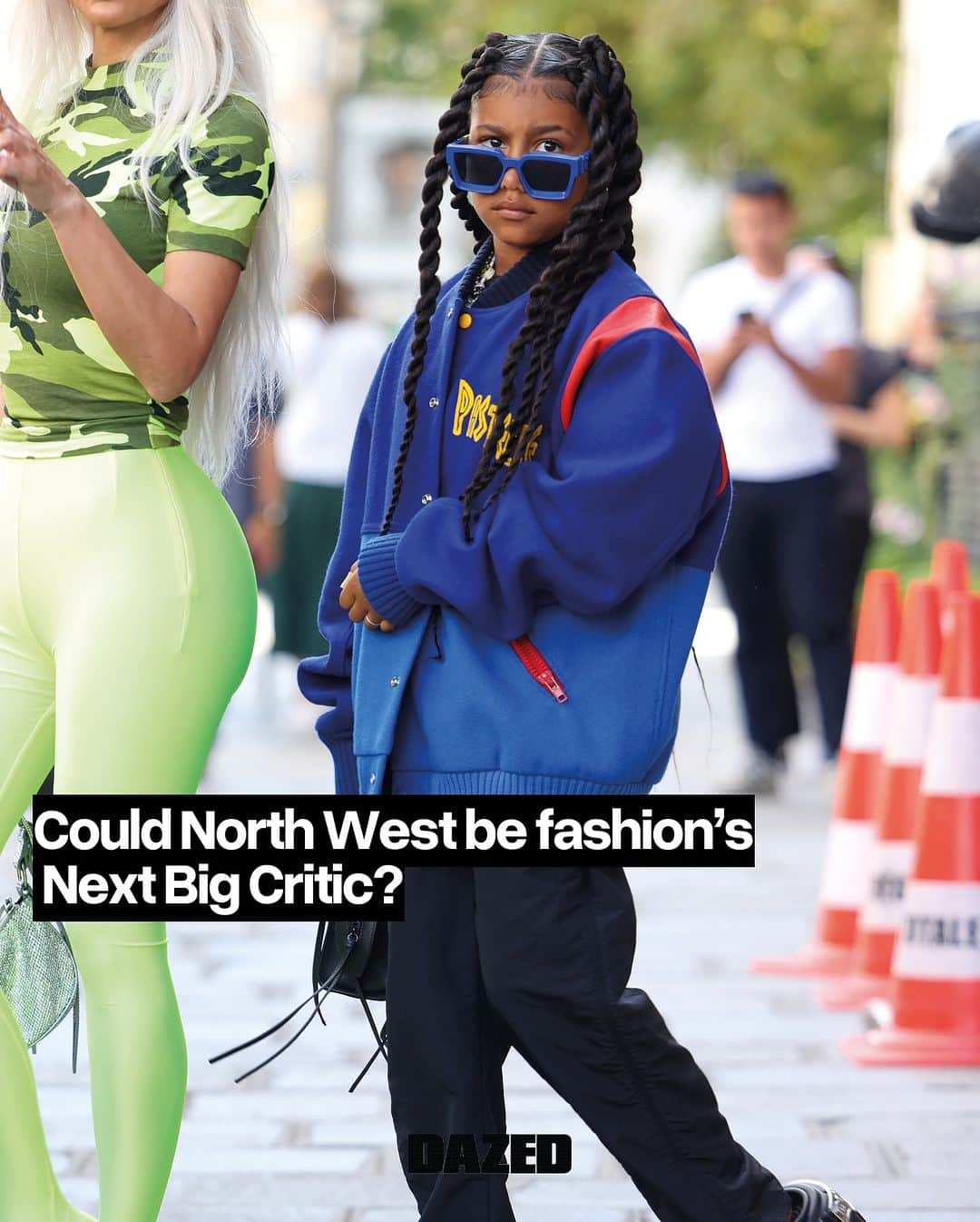 Dazed Magazineのインスタグラム：「Watch your back Cathy Horyn, Robin Givhan, Suzy Menkes et al: looks like North West could be coming for your job 👀⁠ ⁠ In the latest episode of The Kardashians, North is seen giving the late, great Joan Rivers (RIP) a run for her money by tearing @kimkardashian’s custom @schiaparelli couture look to shreds. ⁠ ⁠ According to the budding fashion critic, the dress is giving “beach”, has excessive gaps between the beading, and in one particularly sharp-tongued final comment, tells her mum it looks like it came” from the Dollar Store”. Designer @danielroseberry unsurprisingly looks horrified in the background, calling the moment he gets rinsed by a literal child his “worst nightmare” and wondering if he’s being Punk’d. ⁠ ⁠ Tap the link in bio to read more 🔗⁠ ⁠ 📸 #NorthWest by Pierre Suu, courtesy of @gettyimages⁠ ⁠ #DazedFashion」