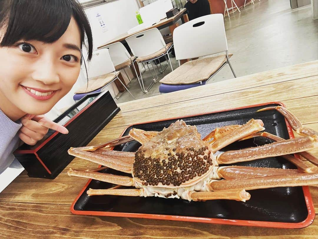 松本亜美さんのインスタグラム写真 - (松本亜美Instagram)「今日も新潟一番をご覧いただきありがとうございました✨ 11/6から全国的にカニ漁が解禁されたということで、新潟西港から中継でした🦀  冒頭で立派なズワイガニが登場して驚いた人もいるのではないでしょうか？中継前に動いている様子を見て、迫力さえも感じました。  11月11日と25日にカニ漁解禁イベントが行われるということで、地魚工房さんで提供されるグルメをひと足先にいただきました😋  お椀から豪快に飛び出たカニの味が印象的なカニ汁に、甘じょっぱい味付けが染み込んだヒラメの漬け丼、南蛮エビや赤ひげの小鉢など… 盛りだくさんなセットでした！！ カニの出汁が身体に沁み渡り、弾力がありつつも旨みを感じるヒラメが美味しかったです🎵  新潟県沖でとれたカニを堪能するチャンスですね！！ 中継でお世話になった皆さんとカニポーズ🦀で写真を撮りました📸  #teny #テレビ新潟  #夕方ワイド新潟一番  #生中継  #新潟西港 #地魚工房  #カニ漁 #解禁 #ズワイガニ  #ヒラメ #南蛮エビ #赤ひげ  #魚介堪能  #あみの中継記録  #アナウンサー  #松本亜美」11月9日 19時13分 - ami_matsumoto_teny