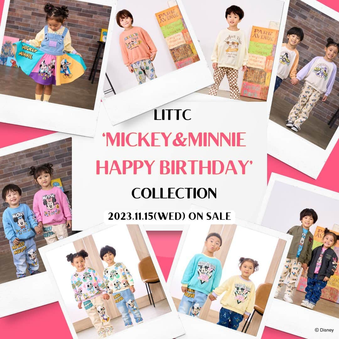 しまむらのインスタグラム：「🎉🎂LITTC DISNEY ‘MICKEY&MINNIE HAPPY BIRTHDAY’ COLLECTION🎂🎉  いつもLITTC公式Instagramをご覧頂きありがとうございます🙇‍♀️  皆さん、11月18日が何の日かご存じですか？ そう、ミッキー&ミニーのお誕生日です🎁🎉 DISNEY映画『蒸気船ウィリー』でスクリーンデビューを果たしてから、世界中に、たくさんのワクワクや感動を与えてくれているミッキー&ミニー♡  そんなミッキーとミニーのお誕生日をお祝いする【LITTC DISNEY ‘MICKEY&MINNIE HAPPY BIRTHDAY’ COLLECTION】アイテムがLITTCから登場します♡  【LITTC DISNEY ‘MICKEY&MINNIE HAPPY BIRTHDAY’ COLLECTION】は、11/15（水）全国のしまむら店舗と、しまむらオンラインストア(PM3時〜）にて販売を開始いたします。 ※一部のアイテム・サイズは、しまむらオンラインストアにて取り扱い致します。(状況により一部店舗へ入荷する場合がございます。）  @littc.official　リトシー公式アカウントはこちらから♡  #pr#しまむら #しまパト #しまむらパトロール #しまむら購入品#littc #リトシー #キッズコーデ #キッズプチプラコーデ #子供服 #子ども服#オシャレママ #オシャレキッズ #女の子コーデ #男の子コーデ#キッズモデル募集 #リトキッズ #disney#littcdisneycollection#しまむらディズニー#ディズニー」