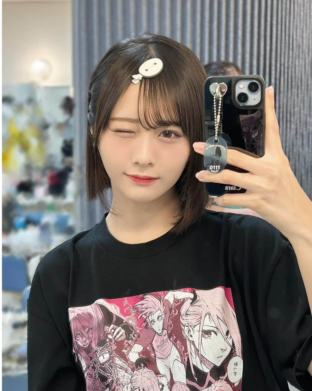 尾木波菜さんのインスタグラム写真 - (尾木波菜Instagram)「お嬢と髪型おそろいした⚽️  このTシャツ欲しかったんだけど、現地で買えなくて受注で頼んで待ってたから届いて幸です( ；-；)！」11月9日 18時04分 - ogi_hana__