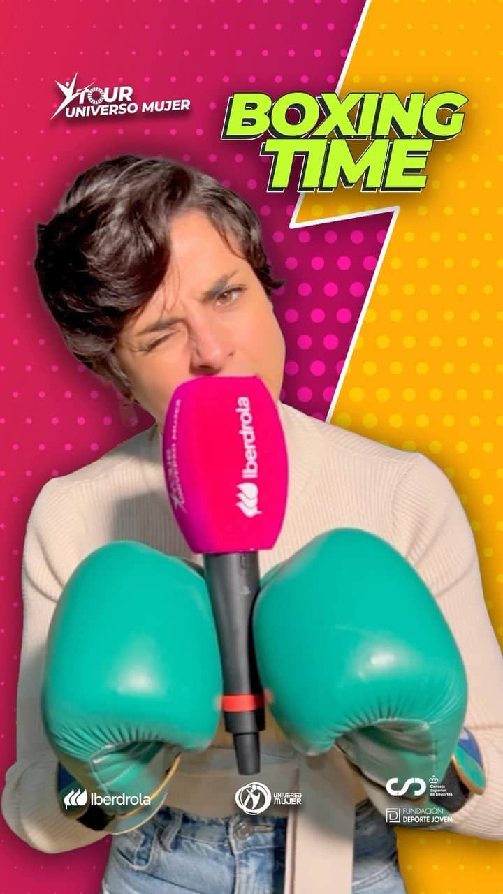 サラ・ウルタドのインスタグラム：「🥊 BOXING TIME 🥊  🎙️ @sarasobrehielo comprueba en la #CopaIberdrolaBoxeo como es la vida cotidiana siendo boxeadora 😎  😂 ¿Superará la gente los retos? 😂   🥋 Por cierto @adrianasandia_ te he visto desenvuelta con los guantes, ¿nueva modalidad? 😏」