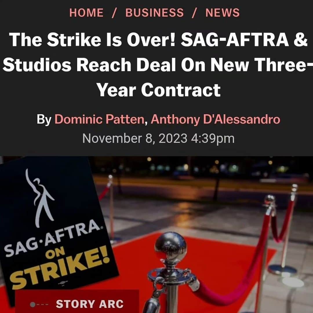 メリッサ・ジョーン・ハートのインスタグラム：「A long solid road toward a better tomorrow for those who make performing and entertaining their livlihood!  Thanks to the negotiating committee at @sagaftra for holding the line and fighting for us!!!」